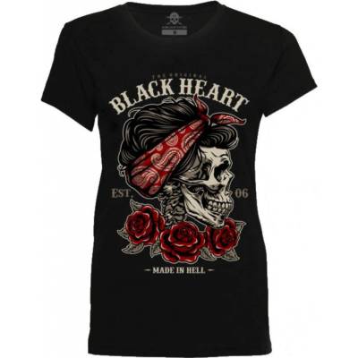 tričko street black heart PIN UP SKULL Čierna