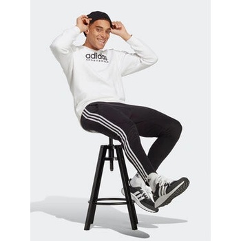 adidas teplákové kalhoty Essentials Single Jersey Tapered Open Hem 3-Stripes Joggers IC0044 Černá