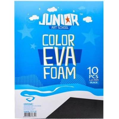 JUNIOR-ST Dekorační pěna A4 EVA černá 2,0 mm, sada 10 ks