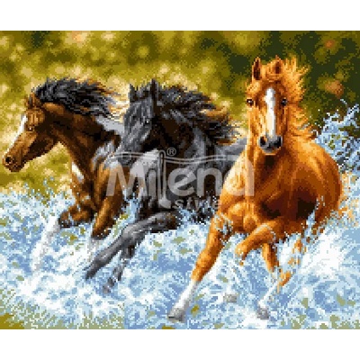 Milena Style Диамантен гоблен " Волни коне"