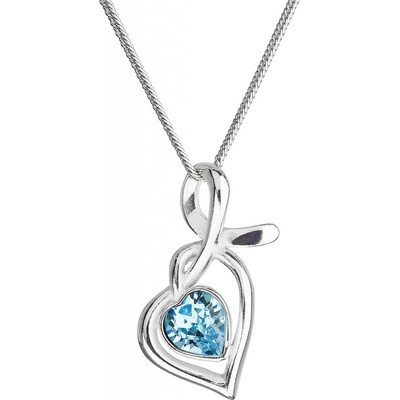 Pavona Stříbrný se Swarovski krystaly srdce modré 32071.3