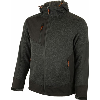 Bennon NORTOS SWEATSHIRT / mikina z kombinovaného materiálu s kožušinou čierna/sivá