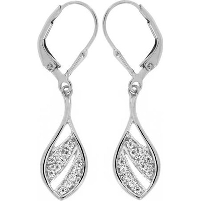 Zlatnictví U Kostela visací náušnice lístečky se zirkony AE12177