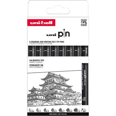 Uni pin Classic 8 ks černá – Zboží Dáma