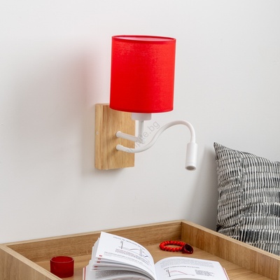 Brilagi - LED Аплик NUBILA WOOD 1xE27/25W/230V + LED/3W дъб/червен (BG1565K)