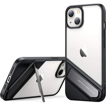 UGREEN Fusion Kickstand Case - хибриден удароустойчив кейс с поставка за iPhone 13 (черен-прозрачен)