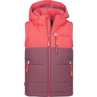 TROLLKIDS Детски синтетичен елек Trollkids Kid's Narvik Vest XT Synthetic vest - Pink Salmon / Frozen Berry - размер 140 (EU) (703-3028-2217)