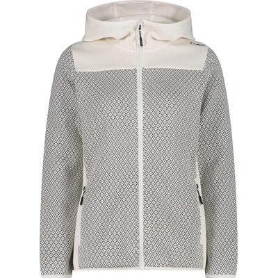 CMP Дамско поларено яке CMP Women's Jacquard Knit Jacket Fix Hood Fleece jacket - B. Co Gesso / Antracite - размер 42 (EU) (105-7197-0215)