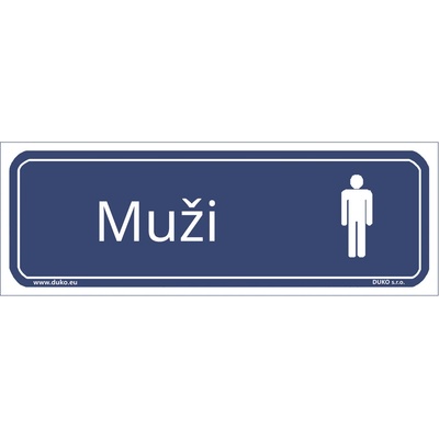 DUKO MUŽI tabulka modrá Formát: 200 x 70 mm, Materiál: plast 1 mm, samolepící vinylová fólie