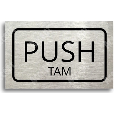ACCEPT Tabulka SEM - TAM - typ 35 (80 x 50 mm) - stříbrná tabulka - černý tisk