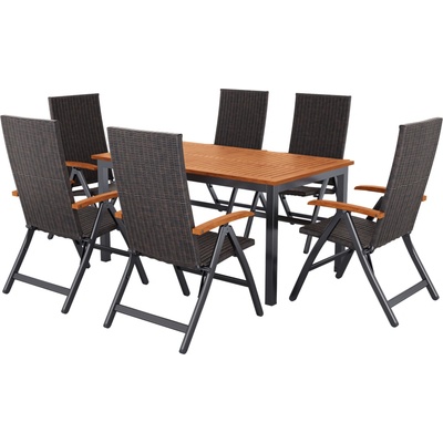 LIVARNO Sada zahradního nábytku Valencia, 7dílná, hnědá – Zboží Mobilmania