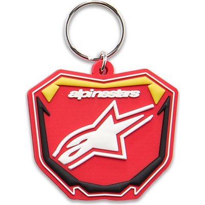 Prívesok na kľúče ALPINESTARS PLATE Keyfob red/yellow/black
