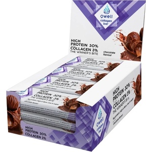 Qwell Collagen Bar | High Protein 30% [12 x 60 грама] Шоколад