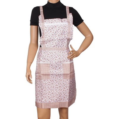 Престилка за готвене с малки кафяви цветя