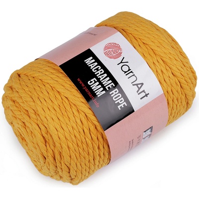 Pletací příze Macrame Rope Ø5 mm 500 g rozčesávací Varianta: 6 (764) hořčicová, Balení: 1 ks 48618/117227/229731