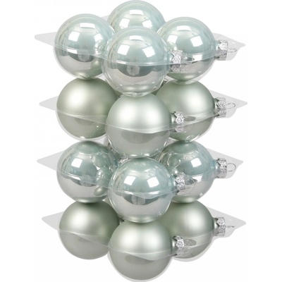 Harasim Skleněné baňky oyster grey 5,7 cm sada 16 ks