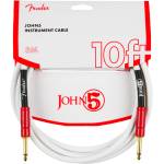 Fender John 5 Instrument Cable, White and Red