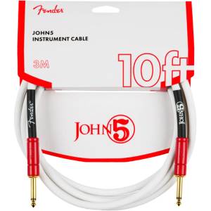 Fender John 5 Instrument Cable, White and Red