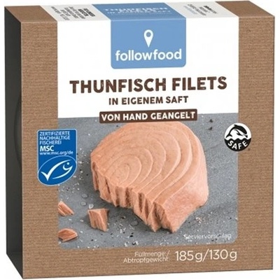 Followfood Filety z tuňáka ve vlastní šťávě 185 g