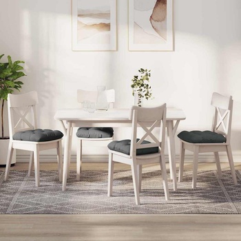 vidaXL Възглавници за седалки 4 pcs Тъмен сив 40 x 40 x 12 см текстил (42015061)