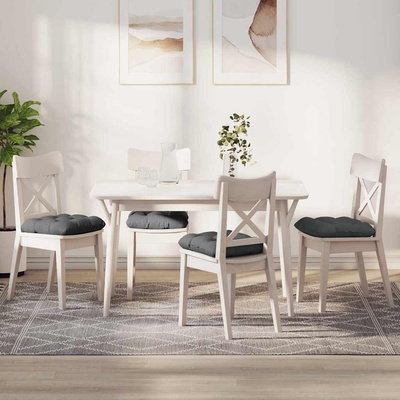 vidaXL Възглавници за седалки 4 pcs Тъмен сив 40 x 40 x 12 см текстил (42015061)