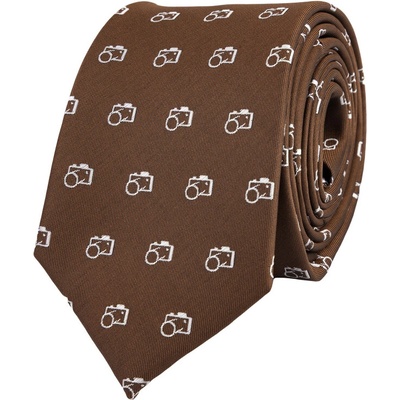 Bubibubi kravata s fotoaparátmi hnedá