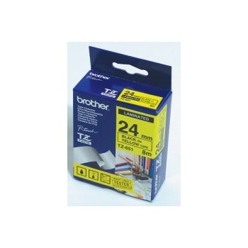 Brother TZe-651 Tape Black on Yellow, Laminated, 24mm - Eco