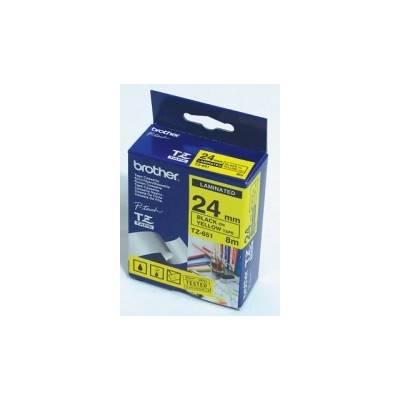 Brother TZe-651 Tape Black on Yellow, Laminated, 24mm - Eco