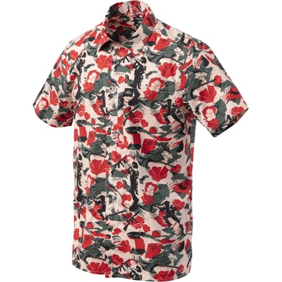 Helikon Hawaiian košile s krátkým rukávem červená-béžová