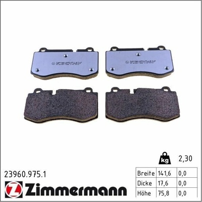 Sada brzdových platničiek kotúčovej brzdy ZIMMERMANN rd:z 23960.975.1