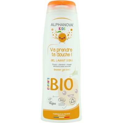 Alphanova Детски душ гел 3 в 1 Alphanova Kids - Кайсия, 250 ml