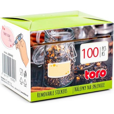 Univerzálne nálepky na poháre TORO 100ks MIX tvarov