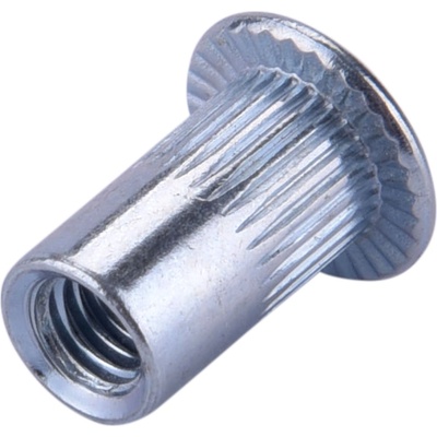 Fortum гайка за нитове klt. 50 бр. , M4, POP-NUT, поцинкована стомана, кръгла, отворена, с плосък ръб, назъбена FORTUM