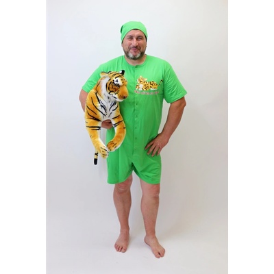 Rozárka Tygr P525 pánský overal na spaní krátký zelený