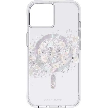 Case-Mate Karat Touch MagSafe Case - дизайнерски удароустойчив кейс с истински перли и MagSafe за iPhone 14 (прозрачен)