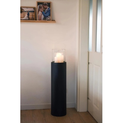 eshop-kvetinace.sk Okrúhly svietnik CANDIRO, sklolaminát, výška 100 cm, čierný