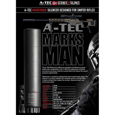 A-TEC Marksman AI ráže do 338" 8,5mm na úsťovou brzdu Accuracy Intl.