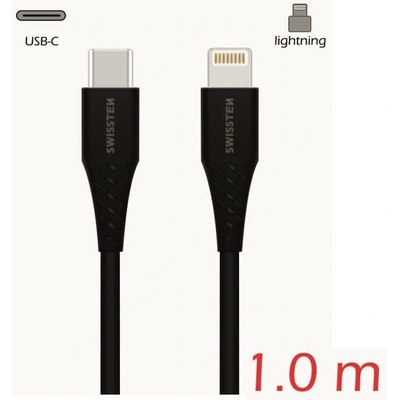 Swissten 71506513 USB-C / Lightning, 1m, černý