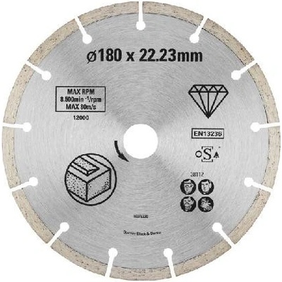 Stanley Diamantový řezný kotouč 180 x 22,2 mm STA38112