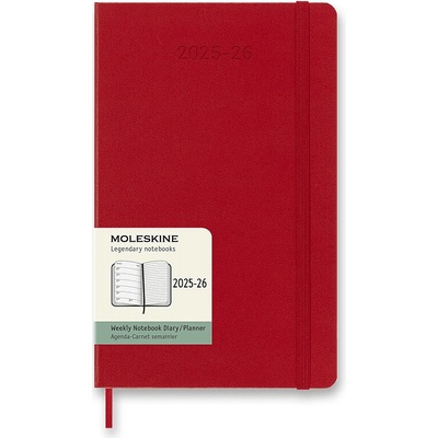 Moleskine A5 týždenný 2025-26 červený