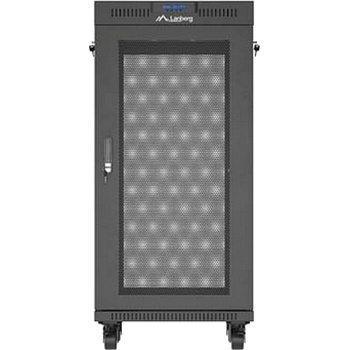 Lanberg Rack Cabinet 19" Free-Standing 24U/600X600 (FlAT Pack) With Mesh Door LCD Black V2 (FF01-6624-23BL)