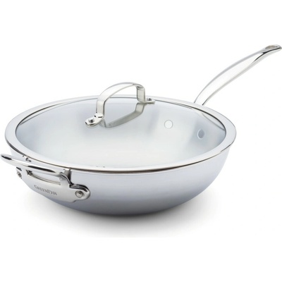 GreenPan Nerezová wok panvica Premiere Pro so sklenenou pokrievkou, Ø 30 cm / 4,74 l CC010245-001