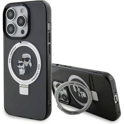 KARL LAGERFELD Кейс Karl Lagerfeld KLHMP15XHMRSKCK за iPhone 15 Pro Max 6.7"", черен / черен, твърд, Ring Stand Karl&Choupette MagSafe
