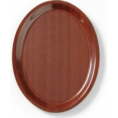 Cambro Oválný servírovací tác Mykonos protiskluzový v mahagonové barvě oválný Mahagon 210x290mm