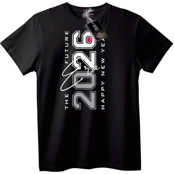 NOONEBRAND Тениска 2026 Бъдещето Честита Нова Година - 2XL, Black