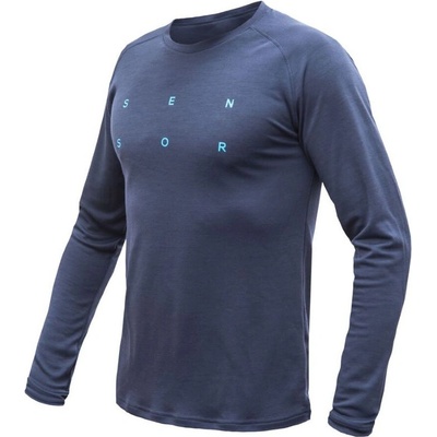 Sensor Merino Blend Typo deep blue Размер: S / Цвят: син