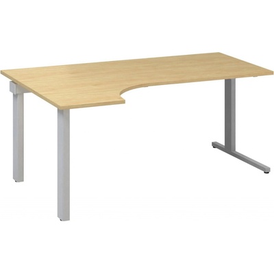 Interier Říčany Psací stůl Alfa 305 - ergo, levý, 180 cm divoká hruška/stříbrný
