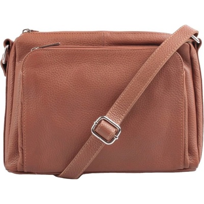MaxFly kožená crossbody kabelka 5542 cognac hnědá