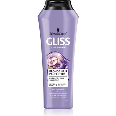 Schwarzkopf Gliss Blonde Hair Perfector šampón na vlasy neutralizujúci žlté tóny 250 ml