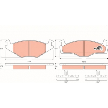 Sada brzdových platničiek kotúčovej brzdy TRW GDB1219